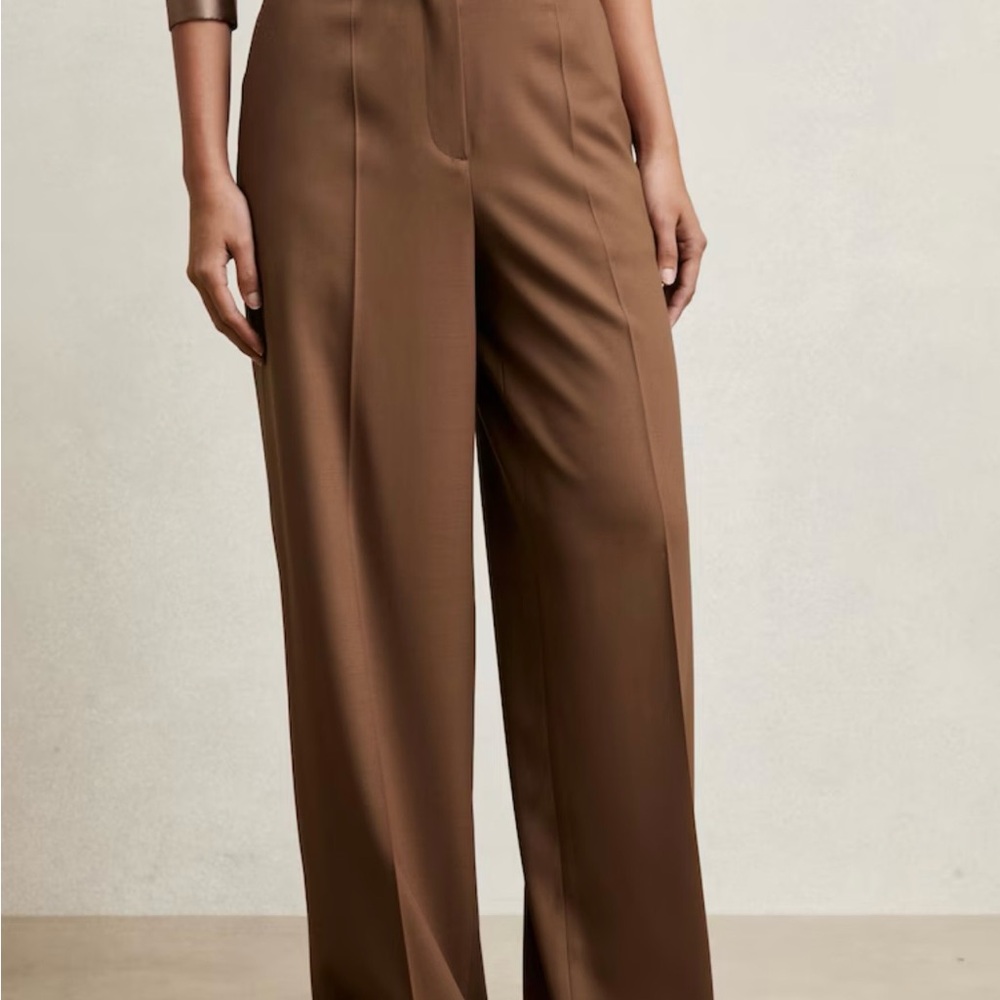 REISS- Solene Women's Wide-Leg Trouser in Tan